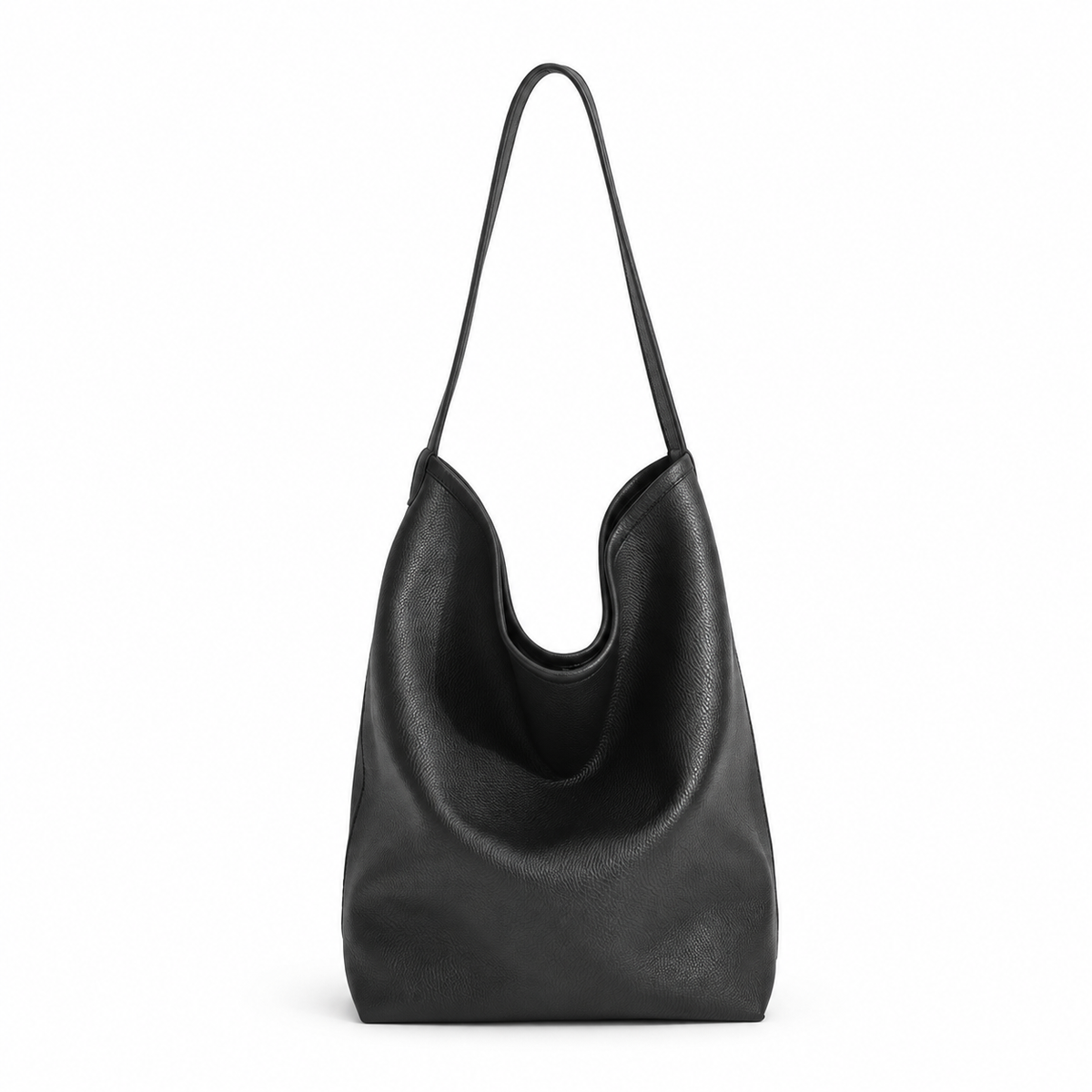 Black Hobo Shoulder Bag front view