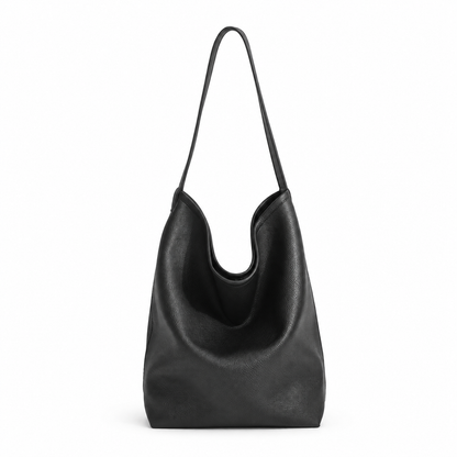 Black Hobo Shoulder Bag front view