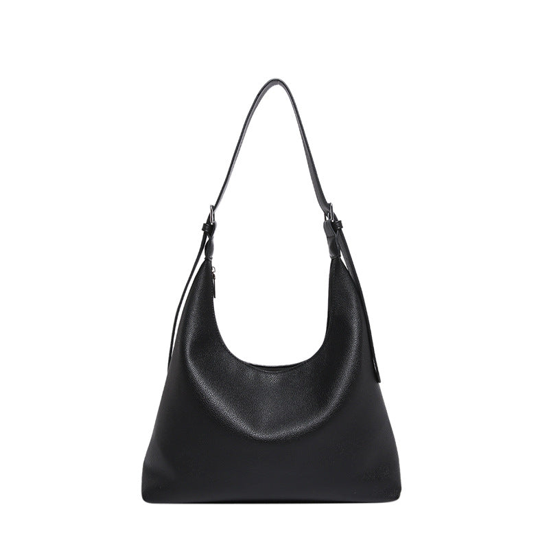 Black Hobo Shoulder Bag front view
