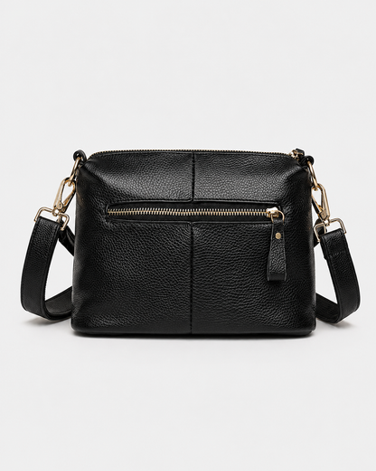 Pebbled-Texture Shoulder Bag | Zip-Top and Dual Straps
